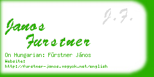 janos furstner business card